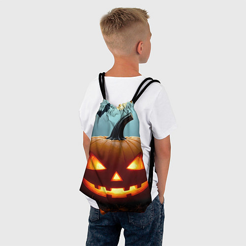 Мешок для обуви Хэллоуинский лес с тыквой / 3D-принт – фото 4