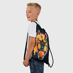 Рюкзак-мешок Новогодняя мандариновая лошадь, цвет: 3D-принт — фото 2