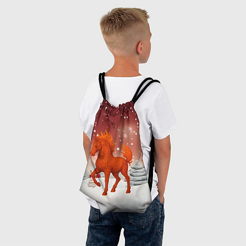 Мешок для обуви Огненная текстурная лошадь 2026 / 3D-принт – фото 4