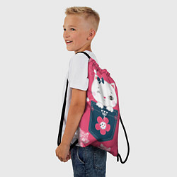 Рюкзак-мешок Милая киска, цвет: 3D-принт — фото 2