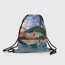 Рюкзак-мешок Рыба над водой, цвет: 3D-принт