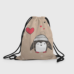 Рюкзак-мешок Пингвин с шариком, цвет: 3D-принт