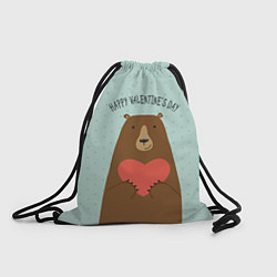 Рюкзак-мешок Медведь с сердцем, цвет: 3D-принт