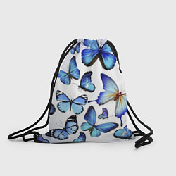 Рюкзак-мешок Голубые бабочки, цвет: 3D-принт