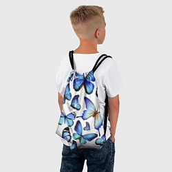 Рюкзак-мешок Голубые бабочки, цвет: 3D-принт — фото 2