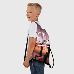 Рюкзак-мешок Пляжный волейбол на закате, цвет: 3D-принт — фото 2