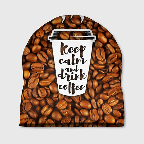 Шапка Keep Calm & Drink Coffee / 3D-принт – фото 1