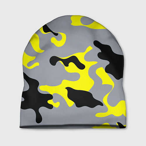 Шапка Yellow & Grey Camouflage / 3D-принт – фото 1