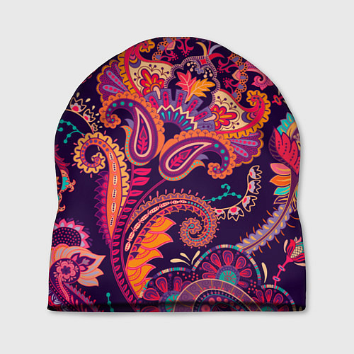 Шапка Орнамент пейсли - розовый / 3D-принт – фото 1