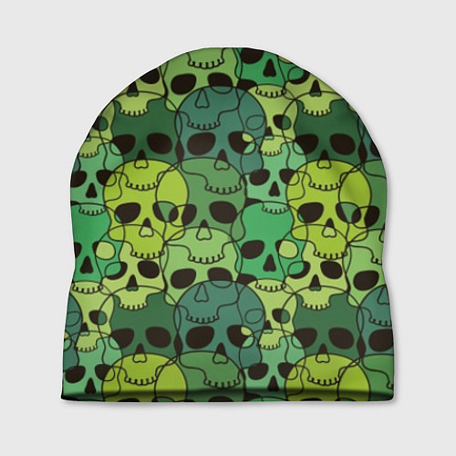 Шапка Зеленые черепа - паттерн / 3D-принт – фото 1