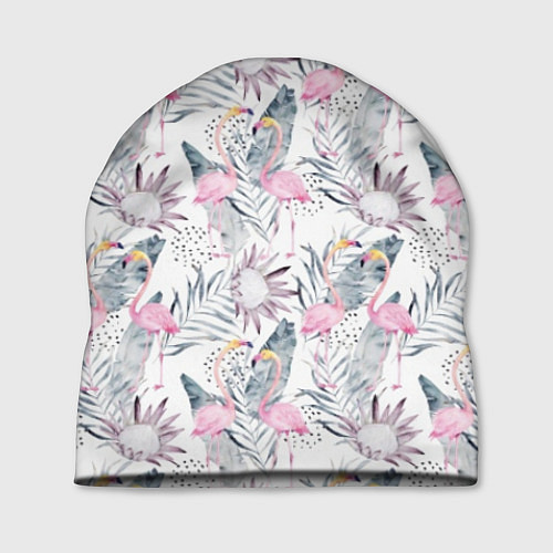 Шапка Тропические фламинго / 3D-принт – фото 1