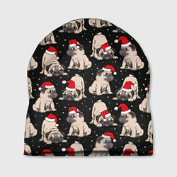 Шапка Новогодние мопсы