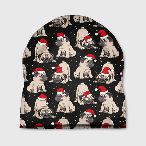 Шапка Новогодние мопсы / 3D-принт – фото 1
