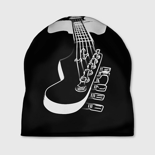 Шапка Гитара черно - белая / 3D-принт – фото 1