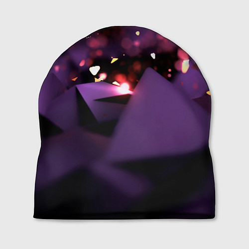Шапка Фиолетовая абстракция с блестками / 3D-принт – фото 1