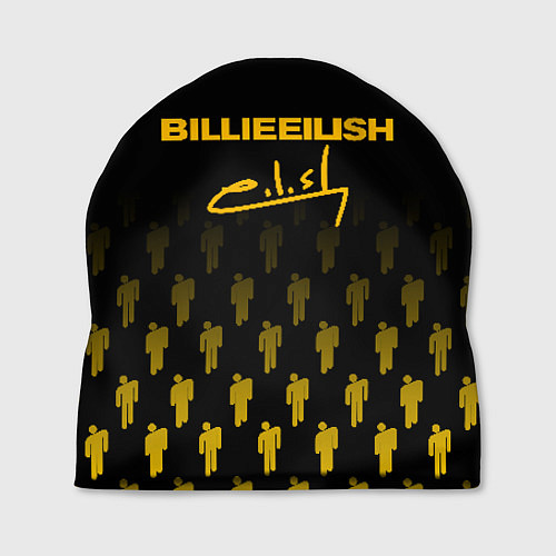 Шапка Billie Eilish: Yellow & Black Autograph / 3D-принт – фото 1