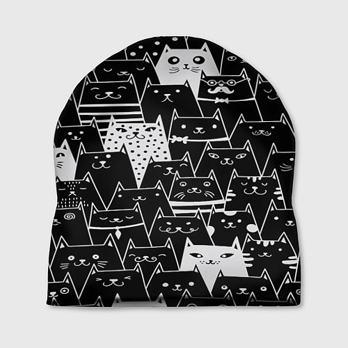 Шапка КОТЫ BLACK / 3D-принт – фото 1