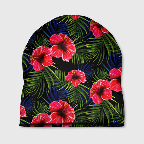 Шапка Тропические цветы и листья / 3D-принт – фото 1