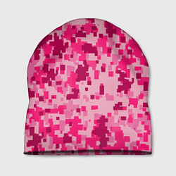 Шапка Розовый камуфляж, цвет: 3D-принт