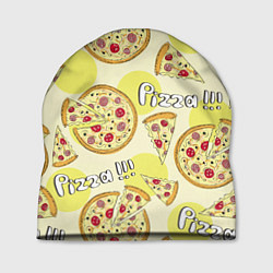 Шапка Узор - Пицца на желтом, цвет: 3D-принт