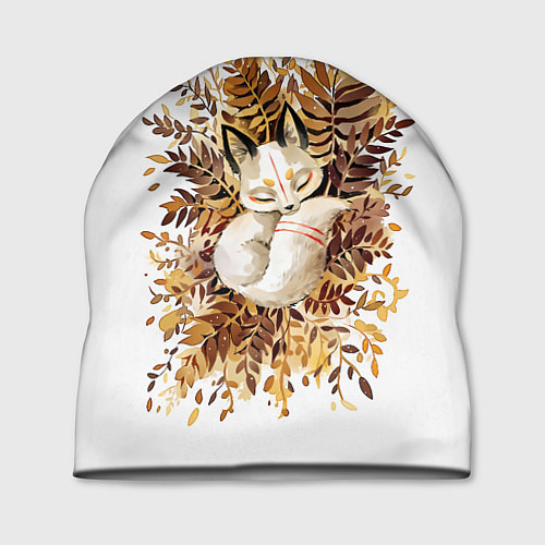 Шапка Лисичка спит в листьях / 3D-принт – фото 1