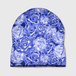 Шапка Голубые и синие розы, цвет: 3D-принт