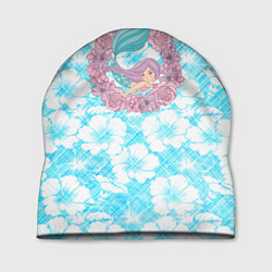 Шапка Русалочка и цветы