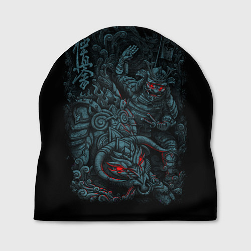 Шапка САМУРАЙ УКРОЩАЕТ БЫКА / 3D-принт – фото 1