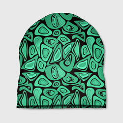 Шапка Зеленый абстрактный узор, цвет: 3D-принт