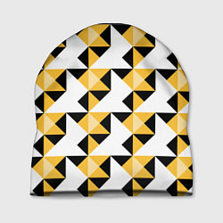 Шапка Черно-желтый геометрический, цвет: 3D-принт