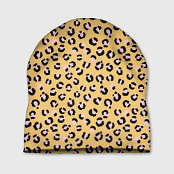 Шапка Желтый леопардовый принт, цвет: 3D-принт