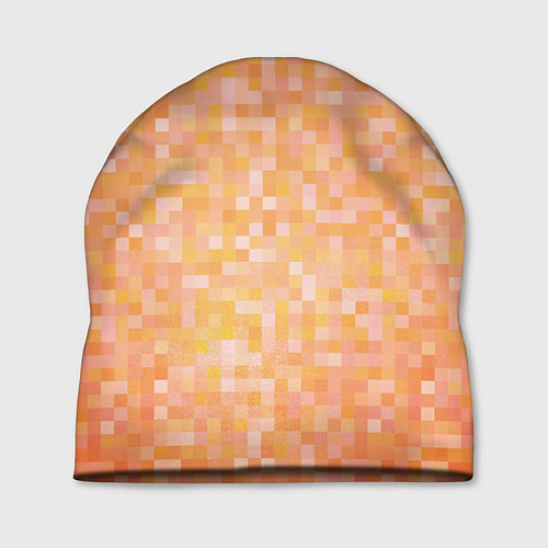 Шапка Оранжевая пиксель абстракция / 3D-принт – фото 1