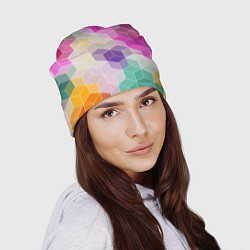 Шапка Абстрактный разноцветный узор, цвет: 3D-принт — фото 2