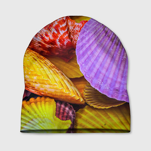 Шапка Разноцветные ракушки multicolored seashells / 3D-принт – фото 1