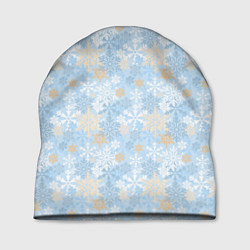 Шапка Узоры Снежинки, цвет: 3D-принт
