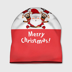 Шапка Санта с 2 Оленями, цвет: 3D-принт