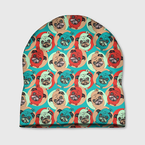 Шапка Прикольные Мопсы / 3D-принт – фото 1