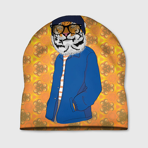 Шапка Стильный Тигр в очках фурри / 3D-принт – фото 1