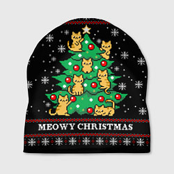 Шапка MEOWY CHRISTMAS 2022, цвет: 3D-принт