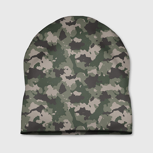 Шапка Зелено-Серый Камуфляж / 3D-принт – фото 1