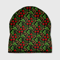 Шапка Земляника и Ромашки хохлома