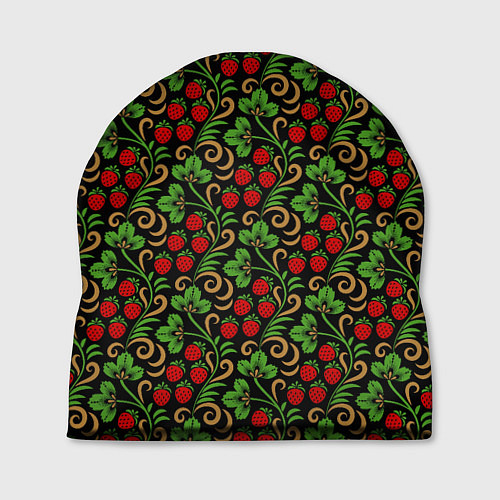 Шапка Земляника и Ромашки хохлома / 3D-принт – фото 1
