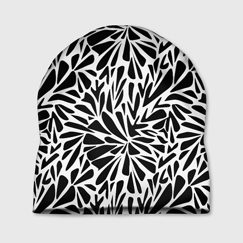 Шапка Черно белый абстрактный узор / 3D-принт – фото 1