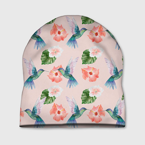 Шапка Колибри и нежные цветы / 3D-принт – фото 1