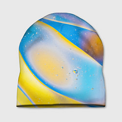 Шапка Градиент Жёлто-Голубая Абстракция, цвет: 3D-принт
