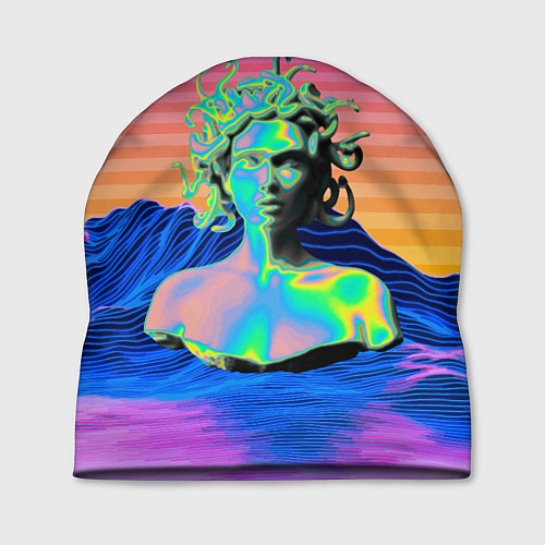 Шапка Gorgon Medusa Vaporwave Neon Mountains / 3D-принт – фото 1