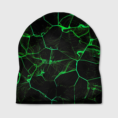 Шапка Абстракция - Черно-зеленый фон - дым / 3D-принт – фото 1