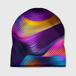 Шапка Абстрактная волновая композиция Неоновые полосы Ab, цвет: 3D-принт