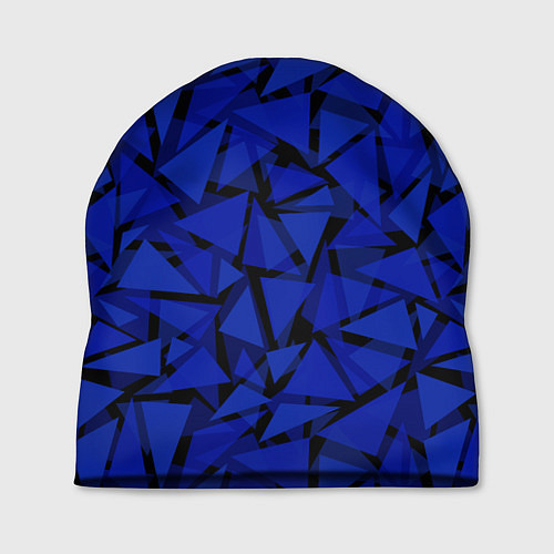 Шапка Синие треугольники-геометрический узор / 3D-принт – фото 1