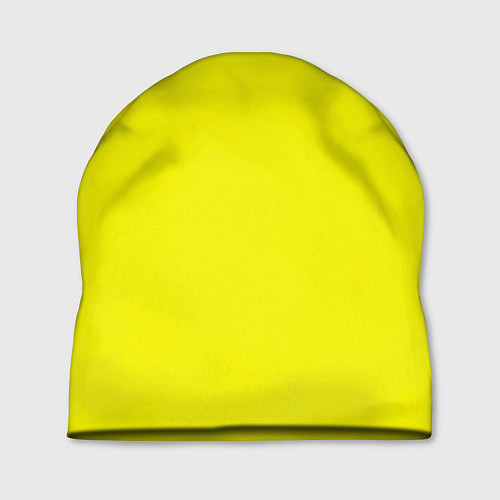Шапка Однотонный неоновый лимонный желтый тон / 3D-принт – фото 1